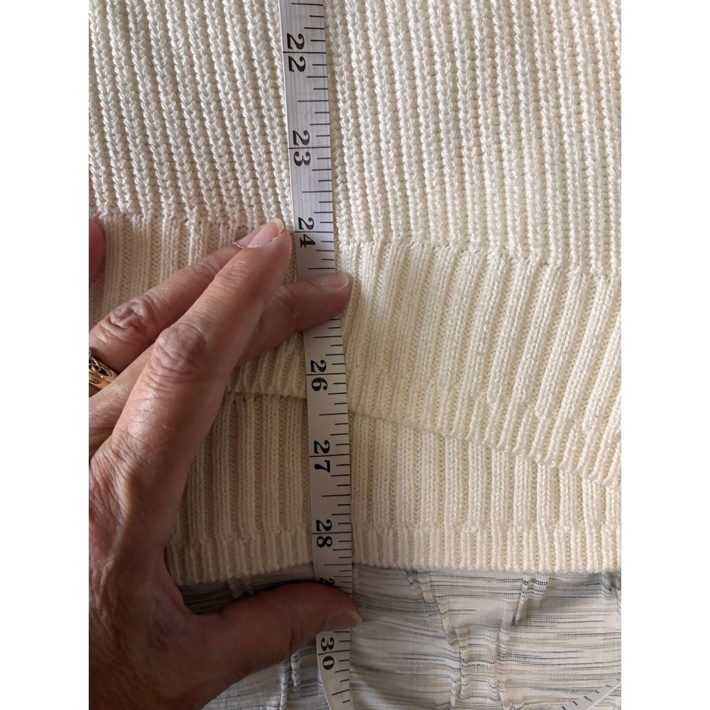 J.Crew Womens Cream Shaker Stitch Turtleneck Sweater Relaxed Fit Pullover Size S - Picture 10 of 14